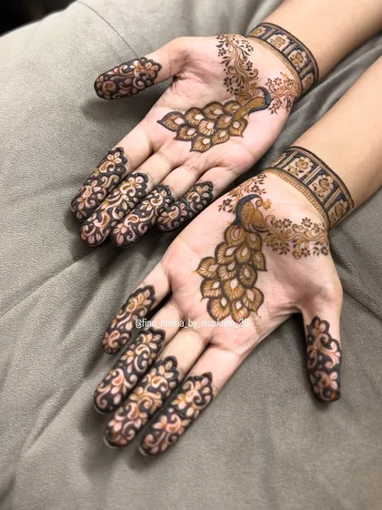 A minimalist peacock design for Rakhi, perfect for someone who wants something light and elegant.