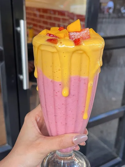 For all the mango lovers, my Mangoberry milkshake is a must-try. It's a delicious blend of mango and strawberry.
