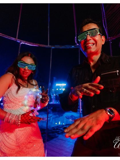Fun props like LED glasses are a great way to get everyone into the party spirit at an after-party.