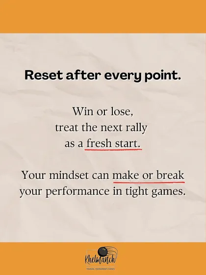 The ability to reset after every point is a critical mental skill. We teach players to treat each rally as a fresh start, which is the key to winning tight games.