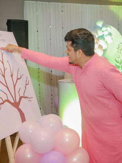 The big reveal! This "Boy or Girl?" voting tree is a fun and visual way for guests to cast their vote before the gender is announced. It builds anticipation and makes for a great photo opportunity.