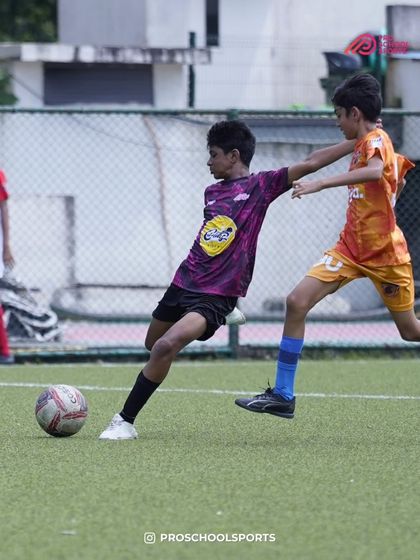 A player makes a decisive pass during a competitive match.