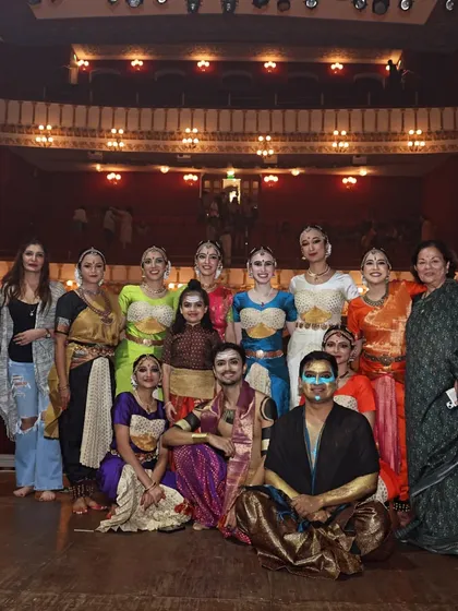 The full cast and crew of "UNMASKED" on stage at the historic Royal Opera House in Mumbai. It takes a dedicated team to bring such a large production to life.