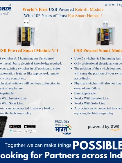 A look at our USB-powered smart retrofit modules. These devices are easy to install behind your existing switchboards to make your current appliances smart, supporting up to 8 switches and 2 fans.