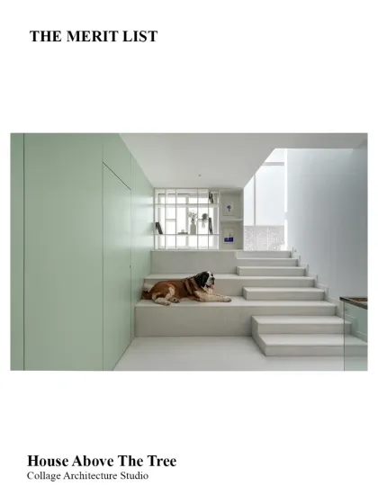 Even our furry family members find their favorite spots. The wide, inviting steps of the staircase in the House Above The Tree serve as a perfect resting place.