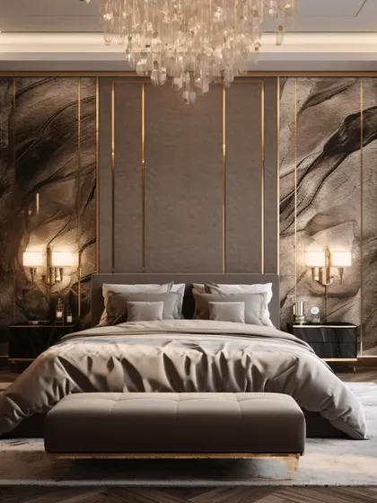 This is where we create an atmosphere of serene indulgence. This luxury bedroom design uses a rich colour palette, plush textures, and layered ambience lighting to craft a personal retreat that feels both grand and deeply comfortable.