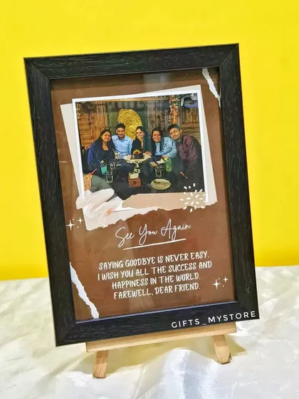 A simple and heartfelt farewell frame with a group photo and a touching message. It's a wonderful keepsake for a friend or colleague who is moving on to a new chapter.