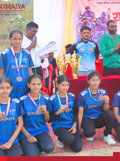 Our Somaiya Vidya Mandir Laxmiwadi Under-17 Girls’ Team shows off their bronze medals after securing third place at the State-Level School Tennis Cricket Championship.