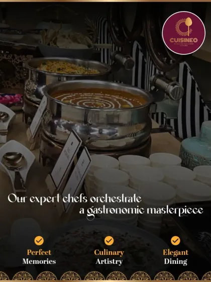 A look at our classic Dal Makhani, slow-cooked to perfection and presented in elegant serveware. This dish is a favorite at our corporate events, representing the heart of our Indian culinary offerings and our promise of food that is truly 'mazedaar'.