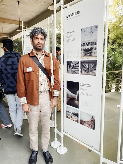 I was honored to have my studio's work included in a multi-year research project by Harvard GSD on young design practices in South Asia. Here I am standing by the exhibition panel showcasing our projects.