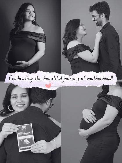 Incorporating personal items like an ultrasound photo makes a maternity session even more meaningful. This black and white collage tells the story of their excitement, from the first glimpse to the final weeks of pregnancy.