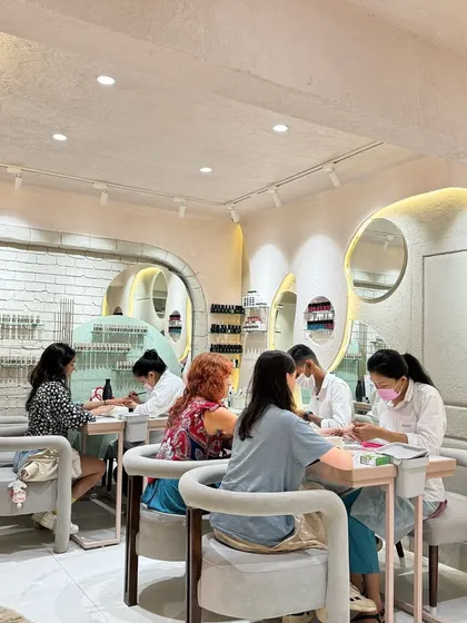 Our team in action in our bright and airy studio. We maintain the highest standards of hygiene so you can sit back and enjoy your service without a worry.