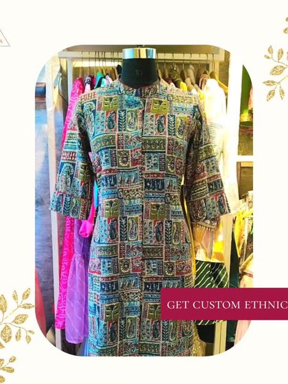 A custom ethnic kurta in a traditional block print. I can help you weave your dreams into reality with personalized fashion.
