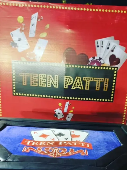A closer look at one of our most popular offerings for Diwali parties: the Teen Patti table. We provide the complete setup, including a professional table and a themed backdrop, so your team can enjoy the classic card game in style.