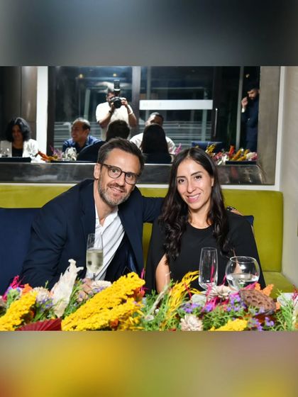 A happy couple enjoys the evening at our Chef's Table. Our curated events are perfect for a special date night or celebration.