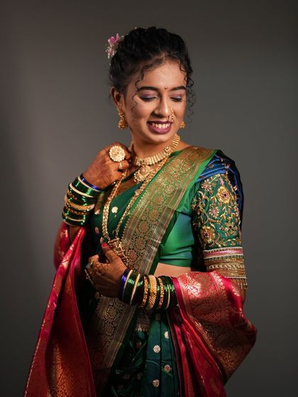 A candid shot of the bride smiling, showing the natural and joyful look I aim for.