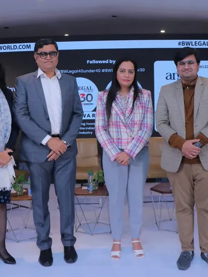 My senior partner R. Sudhinder speaking on a panel at the BW Legal World 40 under 40 event, discussing the future of institutional arbitration in India.