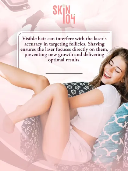 Here's the science behind shaving before your appointment. Shaving ensures the laser's energy is focused directly on the hair follicles beneath the skin, which is essential for preventing new growth and achieving optimal results.