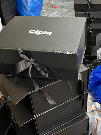 Behind the scenes of the Cipla New Year order, with stacks of branded boxes ready for our global dispatch.