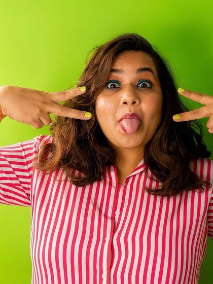 A portrait of me, announcing my new look and new menu. I'm still the same bad influence, just with a fresh perspective.