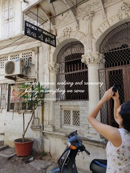 A shot of us exploring the heritage city of Ahmedabad. Our Gujarati roots and the city's architecture are a constant source of inspiration for our work as curators.