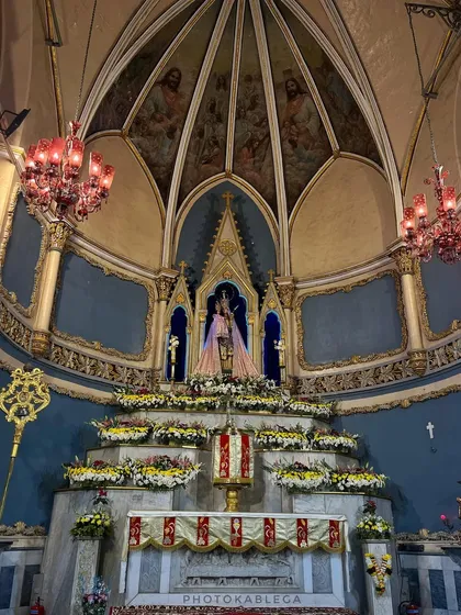 The beautifully decorated altar inside Mount Mary Church during Christmas. My interior shots focus on the serene and devotional aspects of the festival.