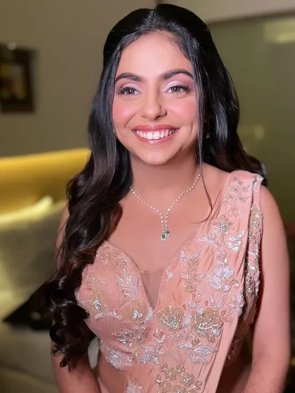 A beautiful portrait of my bride, ready for her reception. The makeup is timeless and elegant, designed to make her feel confident and beautiful all night long.