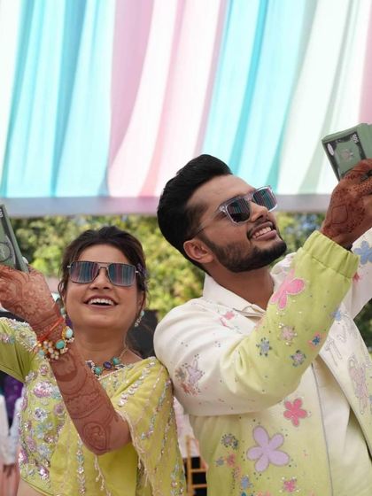 The couple showing off their winnings from the carnival games. It's all about creating interactive and rewarding experiences.