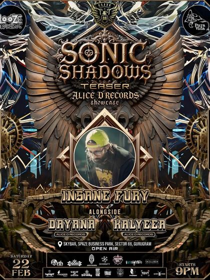 The artist feature poster for Insane Fury, another talented local DJ on the lineup for our Alice D Records showcase.