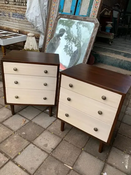 A top-down view of the three-drawer chests.