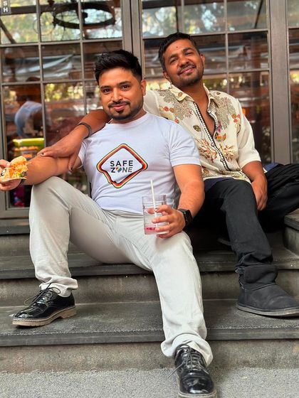 A candid moment of us together. We are partners in life and in business, supporting each other every step of the way.