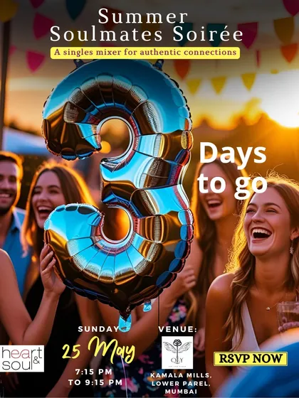 The countdown continues for our summer event. The image of people laughing captures the joyful and spontaneous energy I aim for in all my mixers.