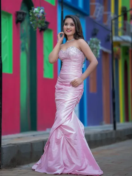 A happy and confident shot from the student's portfolio day.