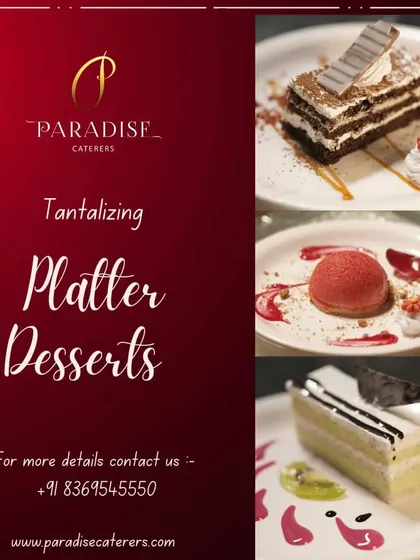 A tantalizing platter of desserts. We offer a wide variety of plated desserts, from chocolate pastries to fruit mousses, to suit every taste.