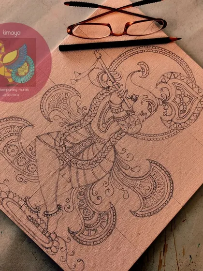 A duplicate of the Venugopala pencil sketch.