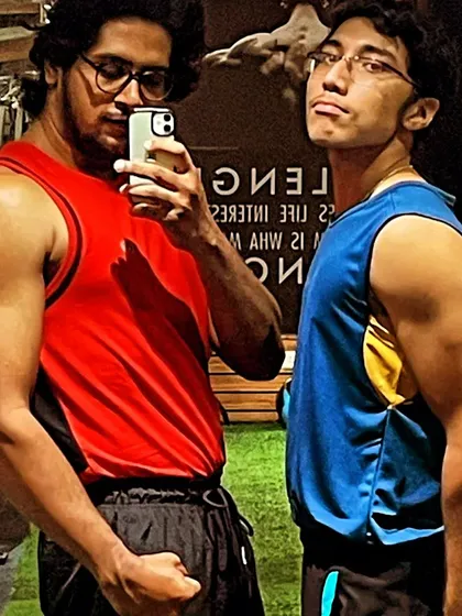 Seeing my clients succeed is the best part of my job. Here are two of my dedicated clients showing the results of their consistent effort and our work on a lean muscle gain program. Their progress is a testament to their hard work.