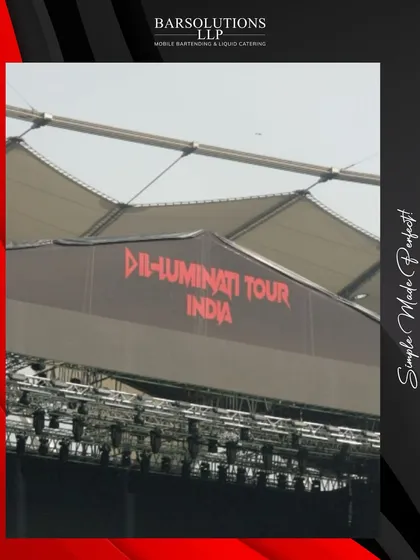 The impressive stage setup for the Dil-Luminati Tour, where we managed the entire beverage experience for tens of thousands of fans.