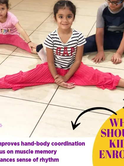 This is why kids should enroll in our creative movement classes. A simple split shows the flexibility and confidence our students build while having fun.