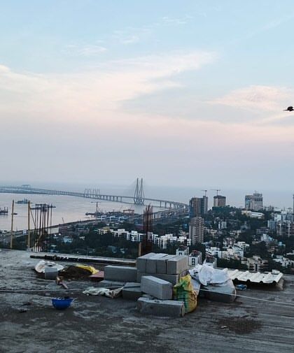 Another stunning view from the DLH Signature construction site, showcasing the Bandra-Worli Sea Link. The location and its vistas are integral to the living experience we are designing for the future residents of this high-rise.