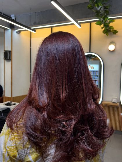 A deep, rich mahogany brown. This color is perfect for adding warmth and sophistication.