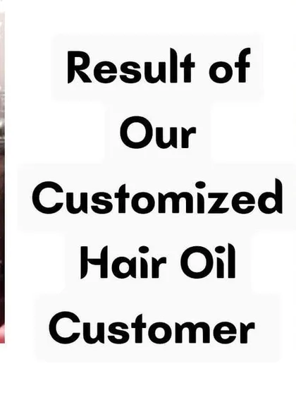 I feel so happy when I see results like this. This is a before and after from a customer who used my customized hair oil to improve her hair's health and volume.