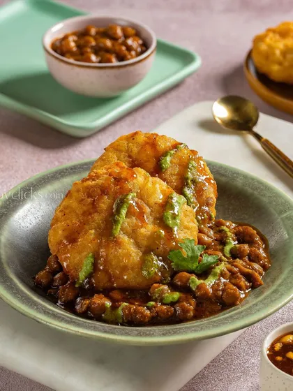 Aloo Tikki Chole, a popular street food dish from Gulab Sweets, with potato patties and spicy chickpeas.