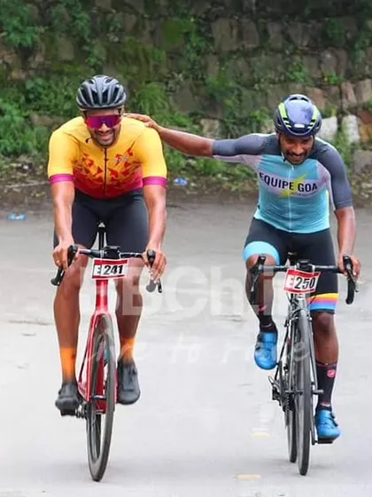 It's about camaraderie as much as competition. A moment of sportsmanship between two riders during the grueling Nandi Epic hill climb, encouraging each other to keep pushing.