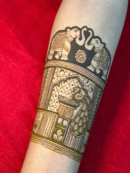 A slightly different angle of the bridal startup design, showing the depth created by shading and negative space.