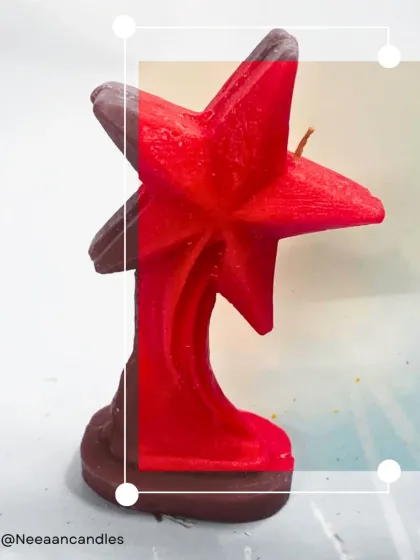 Ignite your space with a burst of creativity. Our handcrafted red star trophy candle is a bold statement piece that brings warmth and wonder.