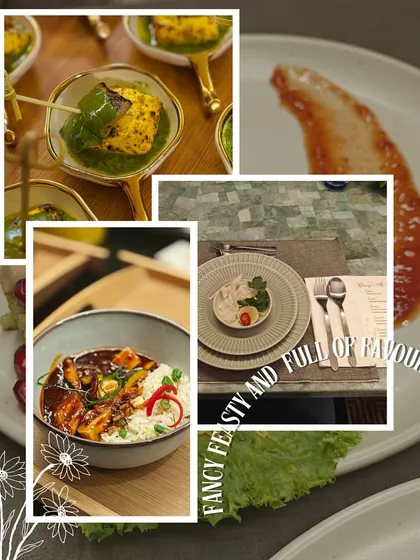 "Fancy, feisty, and full of flavour!" This collage showcases the dynamic range of our plated meals, from skewered appetizers to rich bowls, all designed for a memorable dining experience.