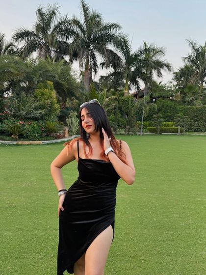 Another angle of my birthday look. This shows the dress in motion and captures a happy, candid moment.