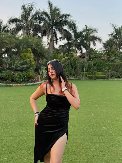 Another angle of my birthday look. This shows the dress in motion and captures a happy, candid moment.