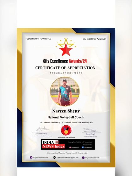 Naveen Kumar Shetty - Volleyball Coaching Recognition & Community Involvement photo 35