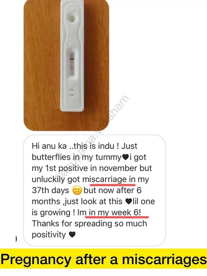 Conceiving after a miscarriage requires so much courage and hope. This message, sharing a positive test after a previous loss, is a beautiful testament to her strength. I am here to help you navigate this emotional journey with positivity.